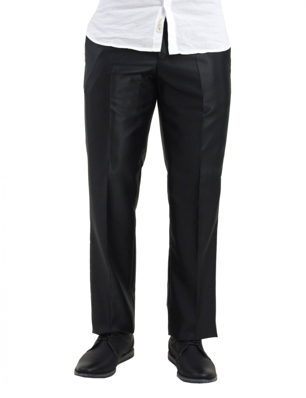Ανδρικό μαύρο υφασμάτινο παντελόνι γυαλιστερό 5501000