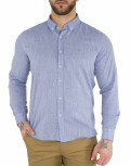 Ανδρικό μπλε μονόχρωμο πουκάμισο SL65