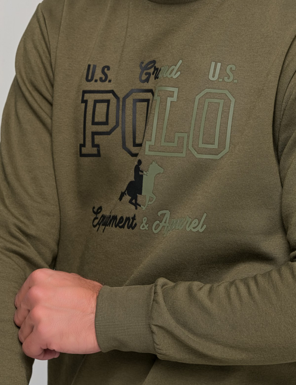 Us Grand Polo ανδρικό χακί φούτερ USF571Q