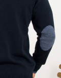 Darious ανδρικό μπλε πλεκτό πουλόβερ με διχρωμία 18555K