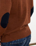 Darious ανδρικό κεραμιδί πλεκτό πουλόβερ με διχρωμία 18555A