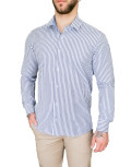 Ανδρικό μπλε ριγέ πουκάμισο Modern Fit 301511B