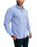 Ανδρικό μπλε πτι καρό πουκάμισο Plus Size 313029