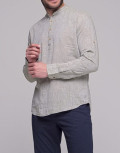 Ben Tailor ανδρική χακί πουκαμίσα λινό Komo 0575H