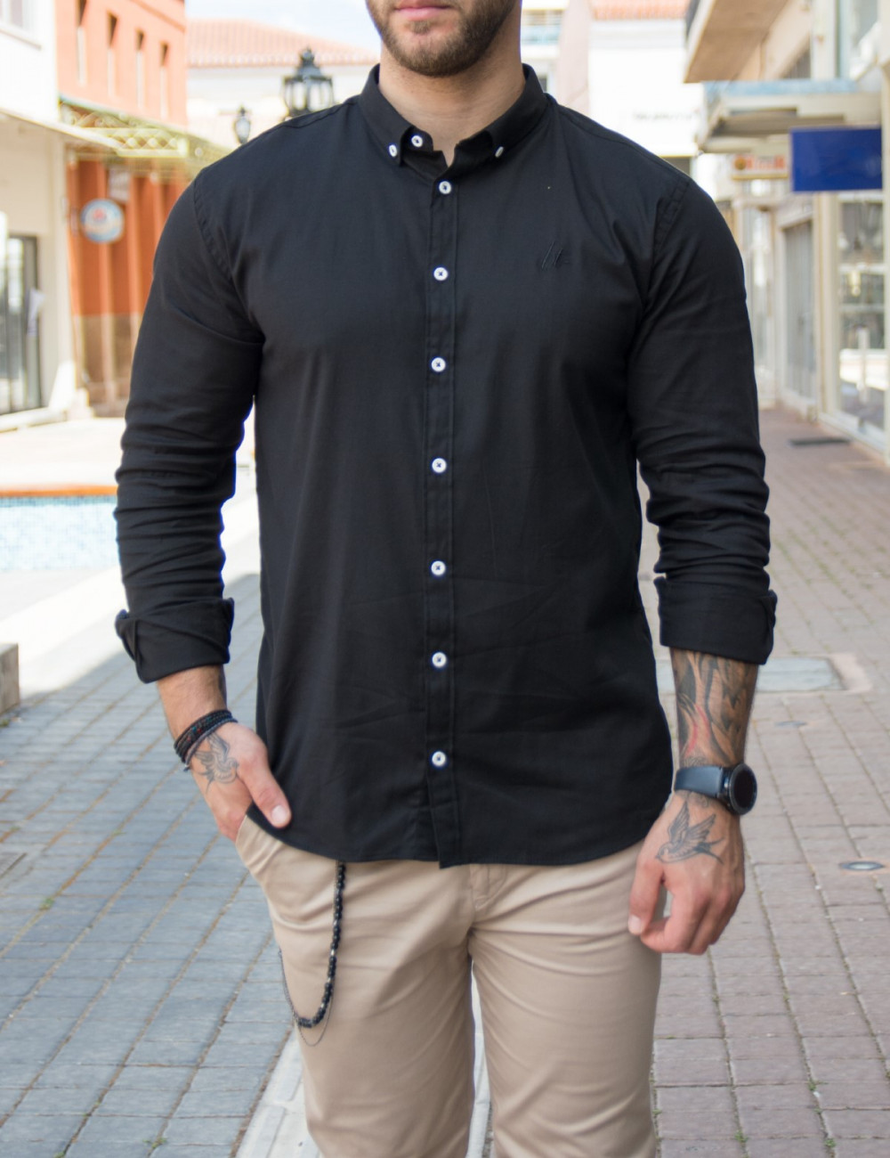 Ben Tailor ανδρικό μαύρο πουκάμισο Harmony 0395