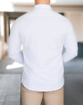 Ανδρικό λευκό πουκάμισο με διχρωμία Modern Fit 301510