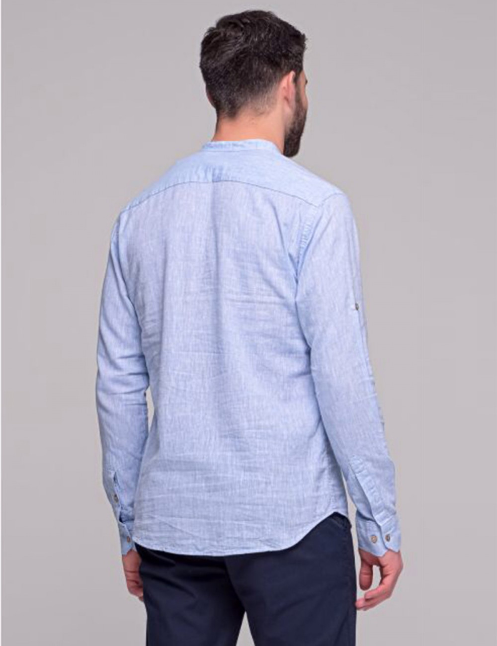 Ben Tailor ανδρική γαλάζια πουκαμίσα λινό Komo 0575G