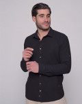 Ben Tailor ανδρικό λινό πουκάμισο μαύρο 0728M