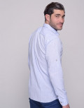 Ben Tailor ανδρικό λινό πουκάμισο σιέλ 0728S