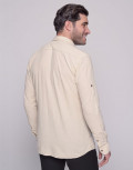 Ben Tailor ανδρικό λινό πουκάμισο μπεζ 0728B