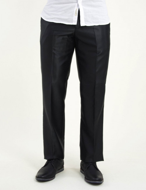 Ανδρικό μαύρο υφασμάτινο παντελόνι γυαλιστερό 5501000