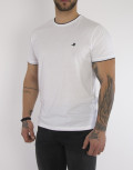 US Grand Polo Ανδρικό λευκό T shirt με διχρωμία UST036A