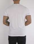 US Grand Polo Ανδρικό λευκό T shirt με διχρωμία UST036A