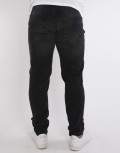 Ανδρικό ελαστικό Μαύρο Τζιν Παντελόνι Πλυμένο πεντάτσεπο με φερμουάρ HM51432
