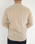 Ανδρική πουκαμίσα βαμβακερή μπεζ με μάο γιακά SL151