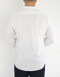 Ανδρική πουκαμίσα βαμβακερή λευκή με μάο γιακά SL151W