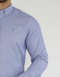 Ανδρικό βαμβακερό μπλε ριγέ πουκάμισο SL45B