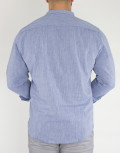 Ανδρική πουκαμίσα βαμβακερή μπλε με μάο γιακά SL151B