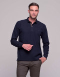 Everbest ανδρική Navy Polo πικέ μπλούζα plus size 2310220N