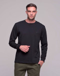Ανδρική μαύρη βαμβακερή μπλούζα Plus size Everbest 2310160B