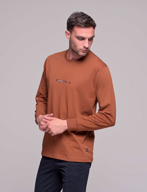 Everbest ανδρική Camel μακρυμάνικη μπλούζα Plus Size 2310180K