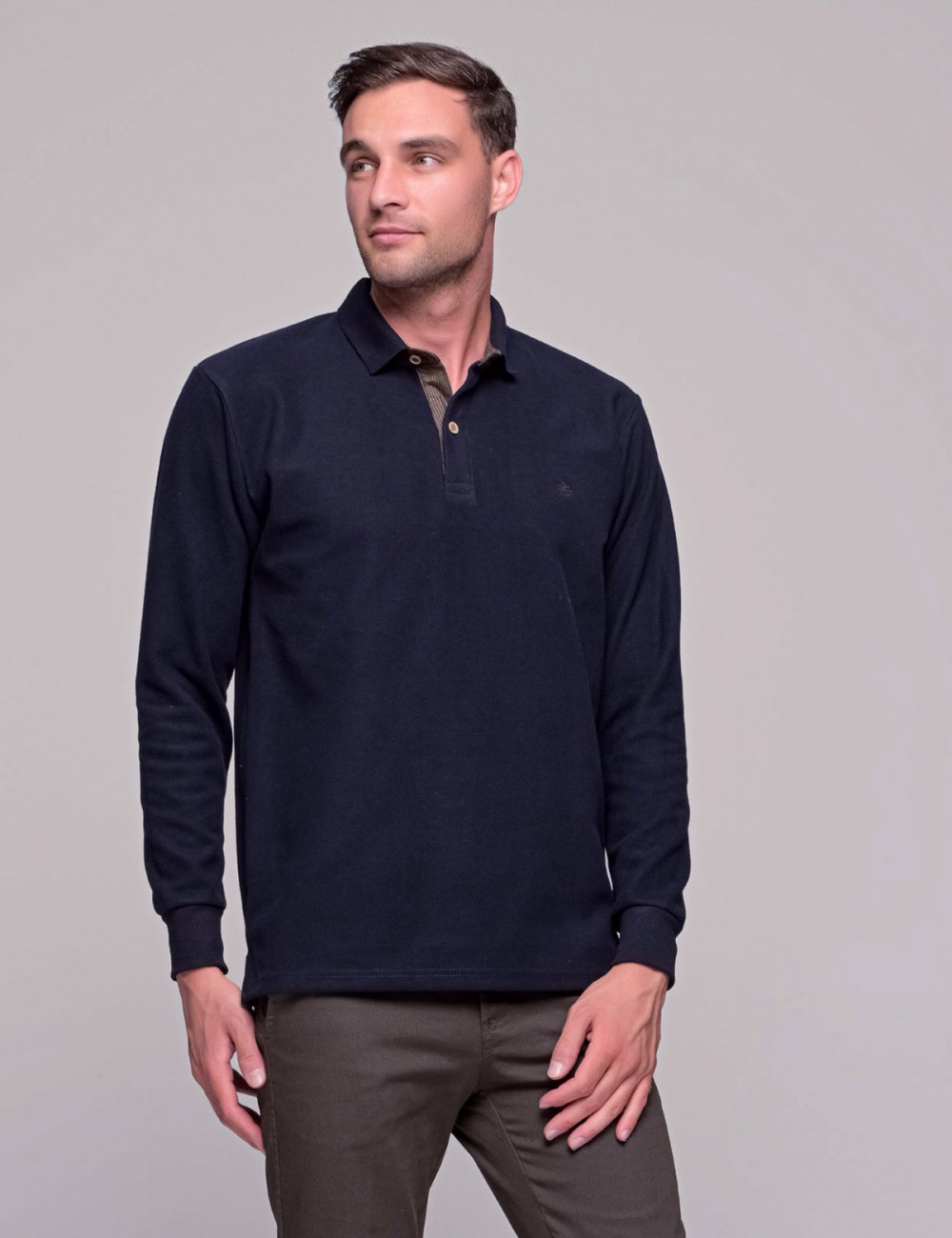 Everbest ανδρική Navy Polo πικέ μπλούζα plus size 2310220N