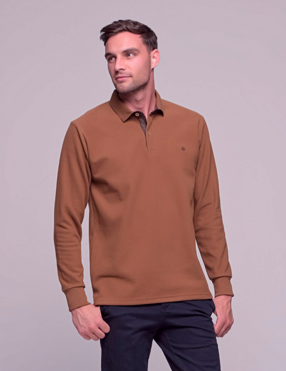 Everbest ανδρική Camel Polo πικέ μπλούζα plus size 2310220K