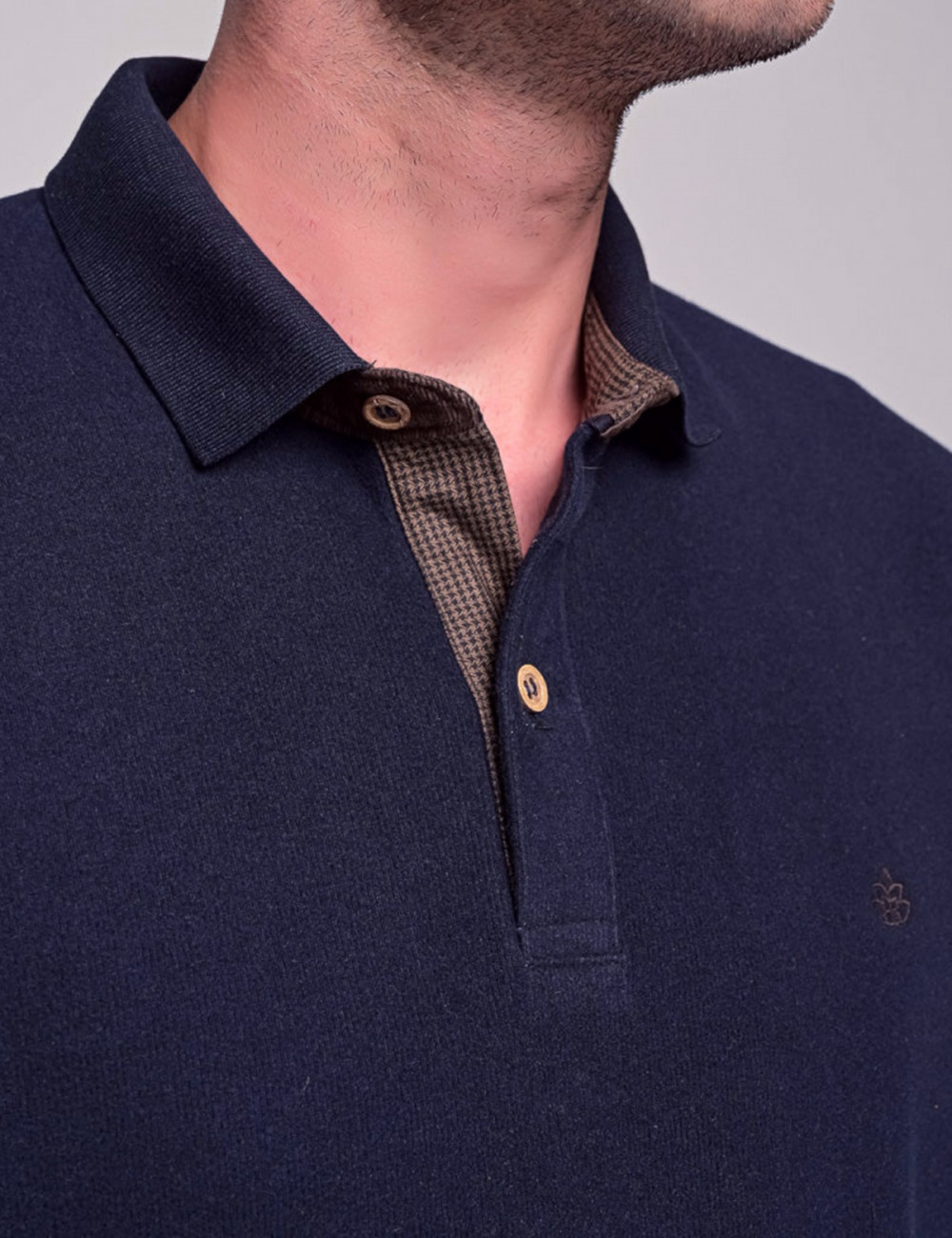 Everbest ανδρική Navy Polo πικέ μπλούζα plus size 2310220N