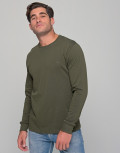 Ανδρική χακί βαμβακερή μπλούζα Plus size Everbest 2310160Q