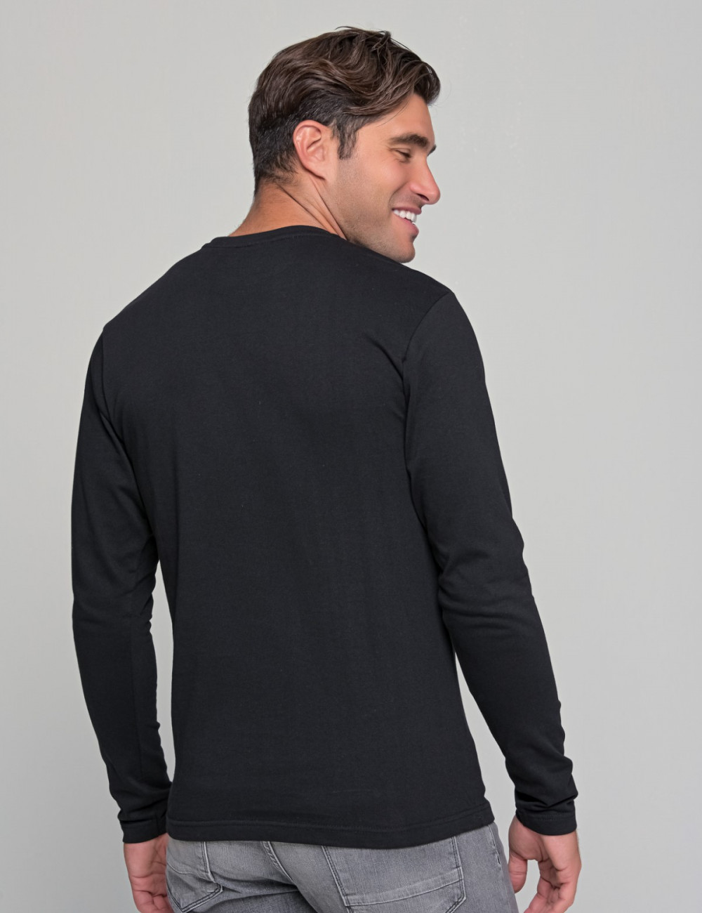 Us Grand Polo ανδρική μαύρη μακρυμάνικη μπλούζα με τύπωμα UST541