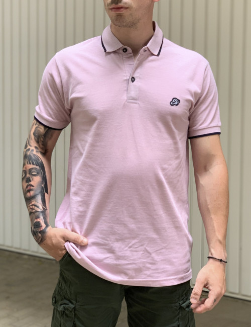 Ανδρική ροζ Polo μπλούζα Everbest 212921