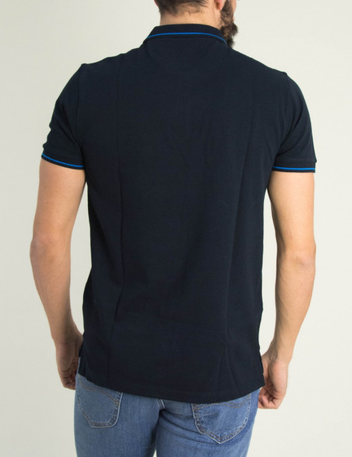 Ανδρική μαύρη Polo κοντομάνικη μπλούζα Lee L61ARL01