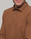 Ανδρική κάμελ Polo μακρυμάνικη μπλούζα Plus size Everbest 2310320C