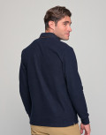 Everbest Ανδρική μπλε σκούρο Polo μακρυμάνικη μπλούζα Plus size 2310320