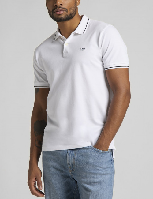 Ανδρική λευκή Polo κοντομάνικη μπλούζα Lee L61ARLLJ