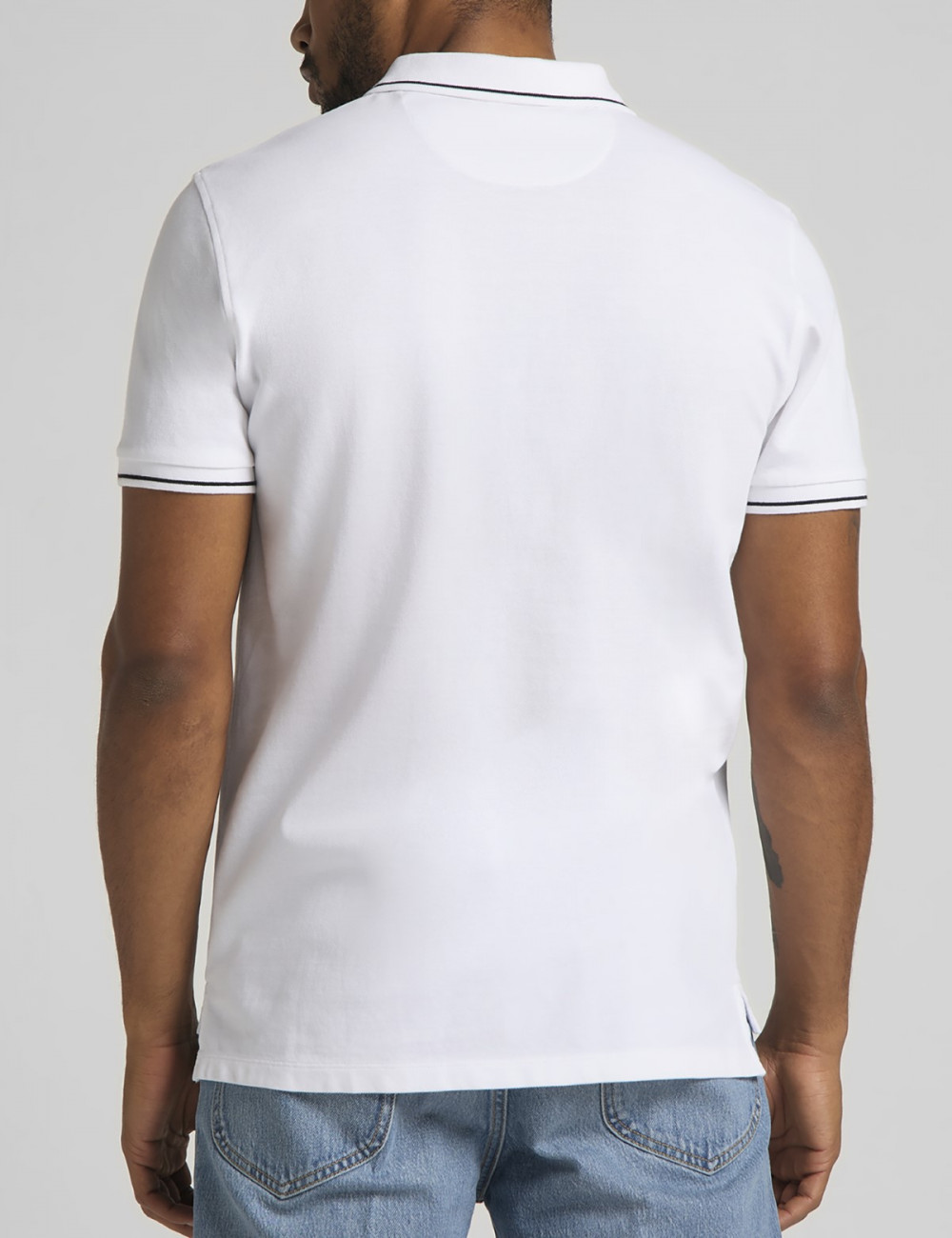 Lee ανδρική λευκή Polo κοντομάνικη μπλούζα L61ARLLJ