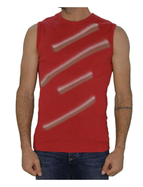 Ανδρική ριπ αμάνικη μπλούζα κόκκινη 025279