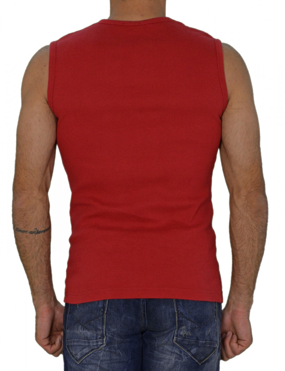 Ανδρική ριπ αμάνικη μπλούζα κόκκινη 025279