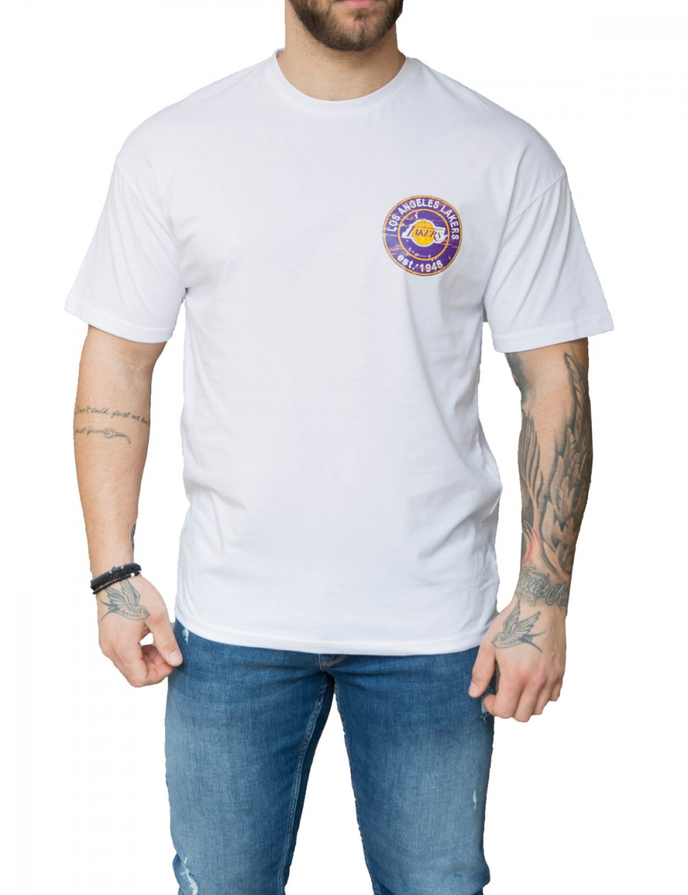 Ανδρικό λευκό Tshirt με τύπωμα NC82320W