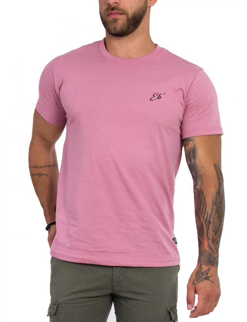 Ανδρικό ροζ Tshirt με τύπωμα στην πλάτη 20912