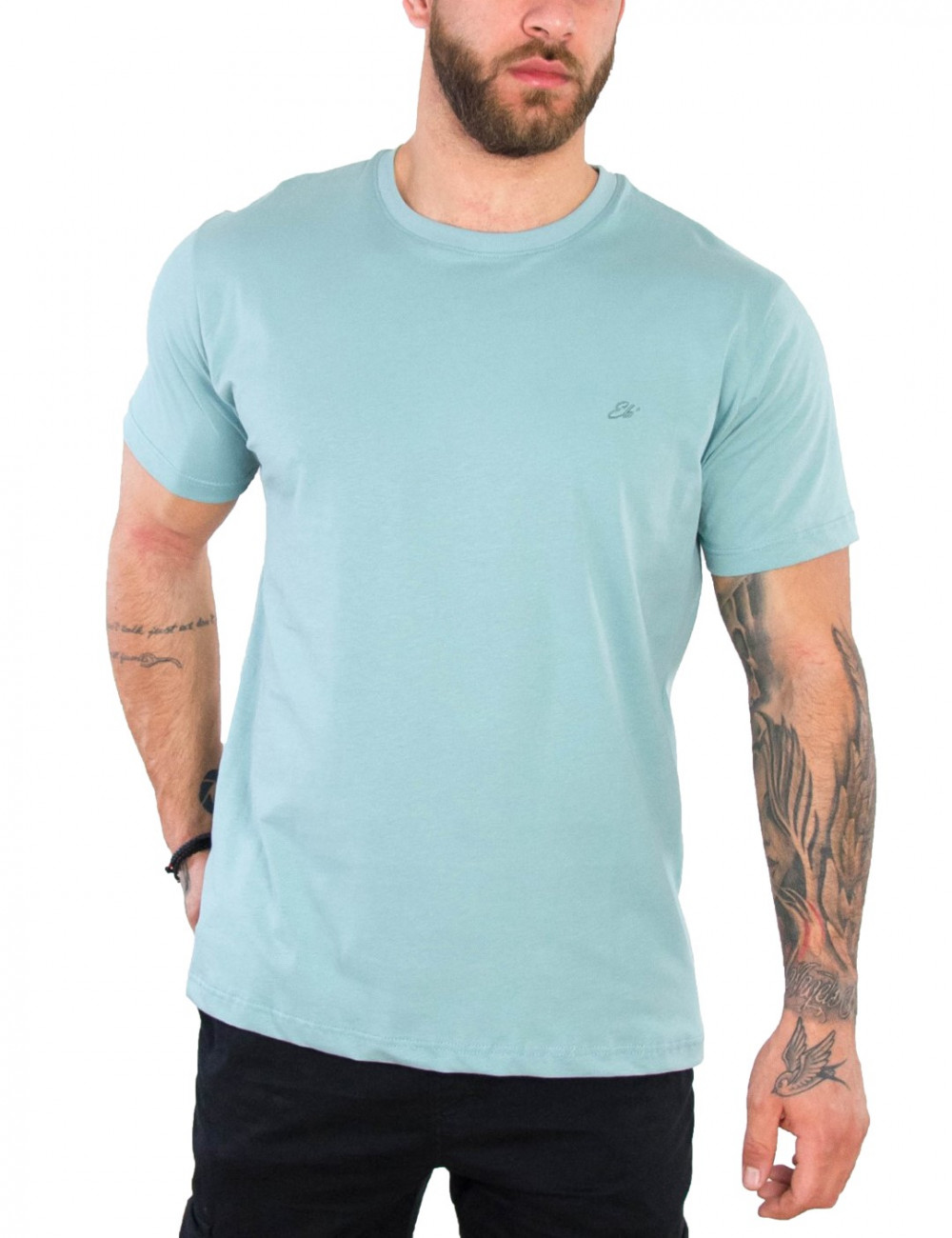 Everbest ανδρικό γαλάζιο Plus Size Tshirt 212800G