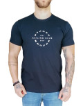 Everbest ανδρικό μπλε Plus Size Tshirt με τύπωμα 222802M