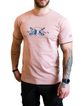 Everbest ανδρικό σομόν Plus Size Tshirt με τύπωμα 222816R