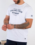 Everbest ανδρικό λευκό Plus Size Tshirt με τύπωμα 212802C
