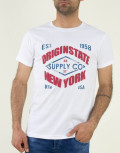 Ανδρική λευκή κοντομάνικη μπλούζα τύπωμα 19604