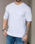 Ανδρικό λευκό Tshirt με τσεπάκι TST931W