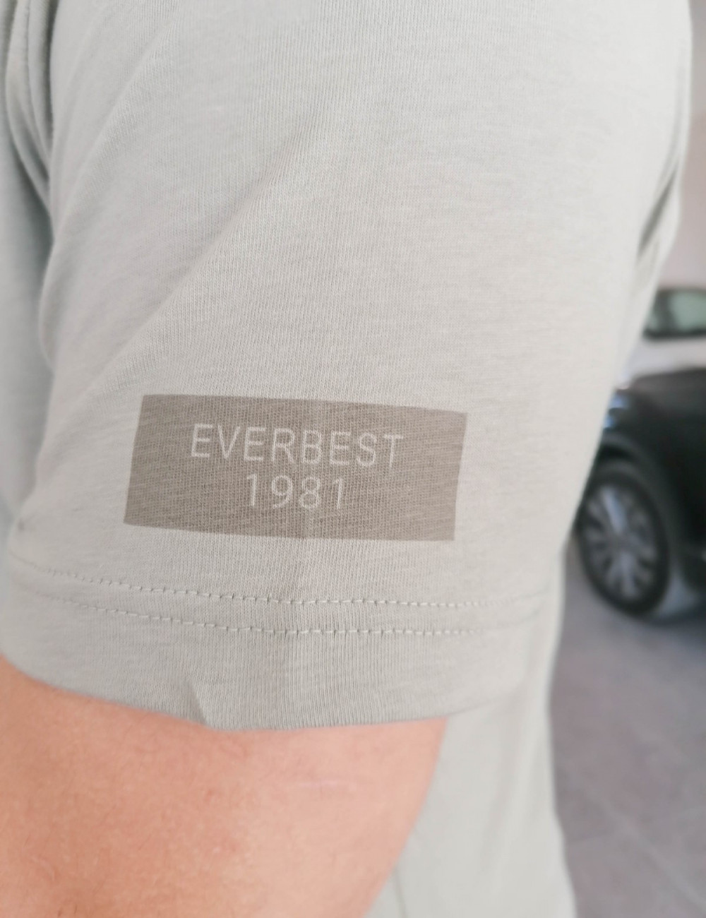 Everbest ανδρικό χακί Plus Size Tshirt με τύπωμα 222808H