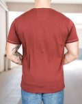 Everbest ανδρικό μπορντό Plus Size Tshirt με τύπωμα 222803R