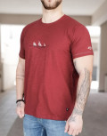 Everbest ανδρικό μπορντο Plus Size Tshirt με τύπωμα 222812R