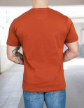 Everbest ανδρικό πορτοκαλί Plus Size Tshirt με τύπωμα 222808P